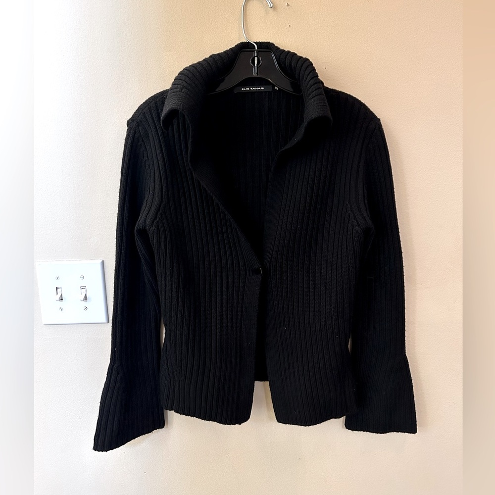 Elie Tahari - Black Cardigan - Size Medium